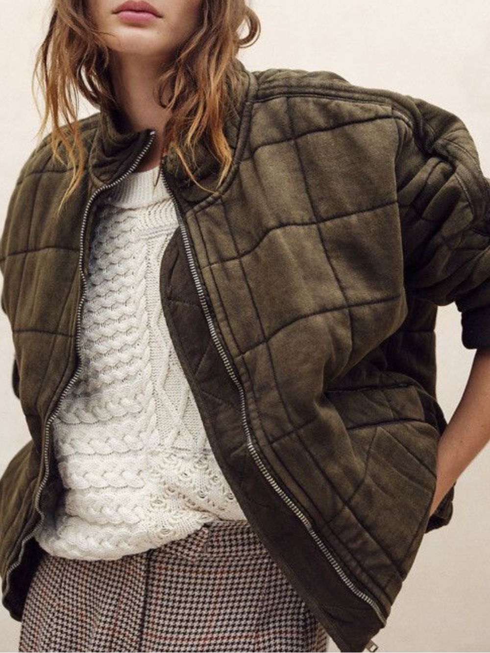 free people dolman quilted knit jacket